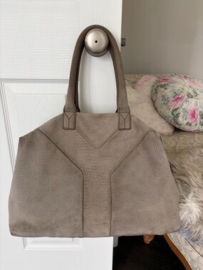 Yves Saint Laurent Grey Suede Handbag